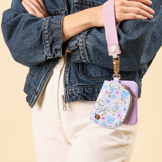 Dynamic Duo Pouch Wristlet-Secret Garden Blue