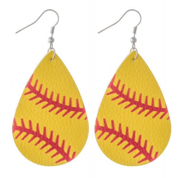 Softball Teardrop Earrings