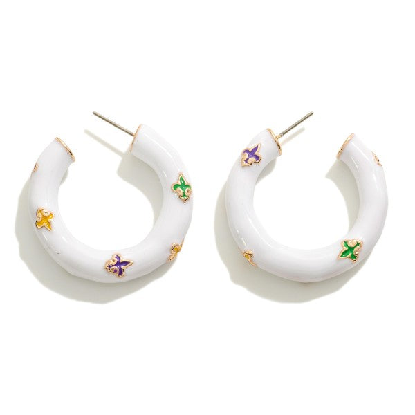 Fleur De Lis Metal Hoops