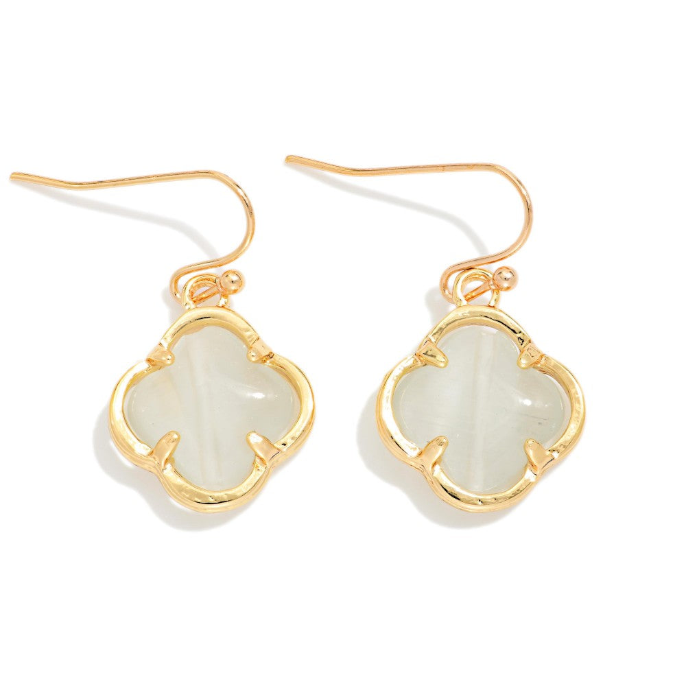 Metal Clover Drop Earrings