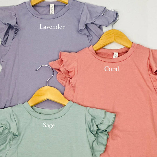 Solid Modal Flutter Sleeve Top