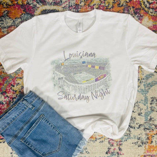 Louisiana Saturday Night - LSU Graphic T-shirt