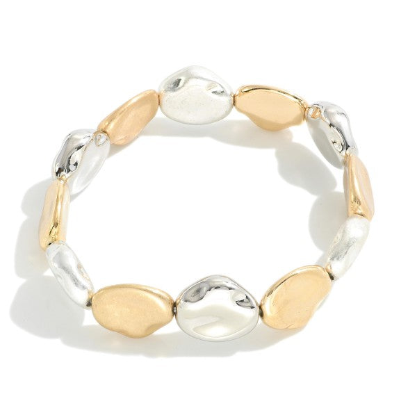 Gold Silver Beaded Bracelet