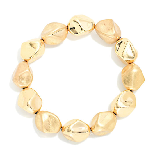 Nugget Bead Beaded Stretch Bracelet