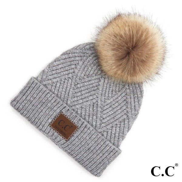 CC Leather Patch Beanie