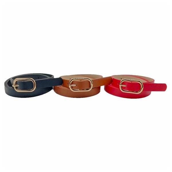 Skinny Faux Leather Belt