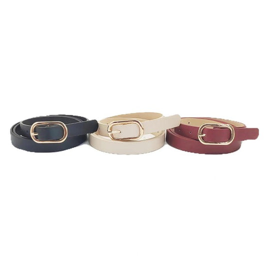 Skinny Faux Leather Belt