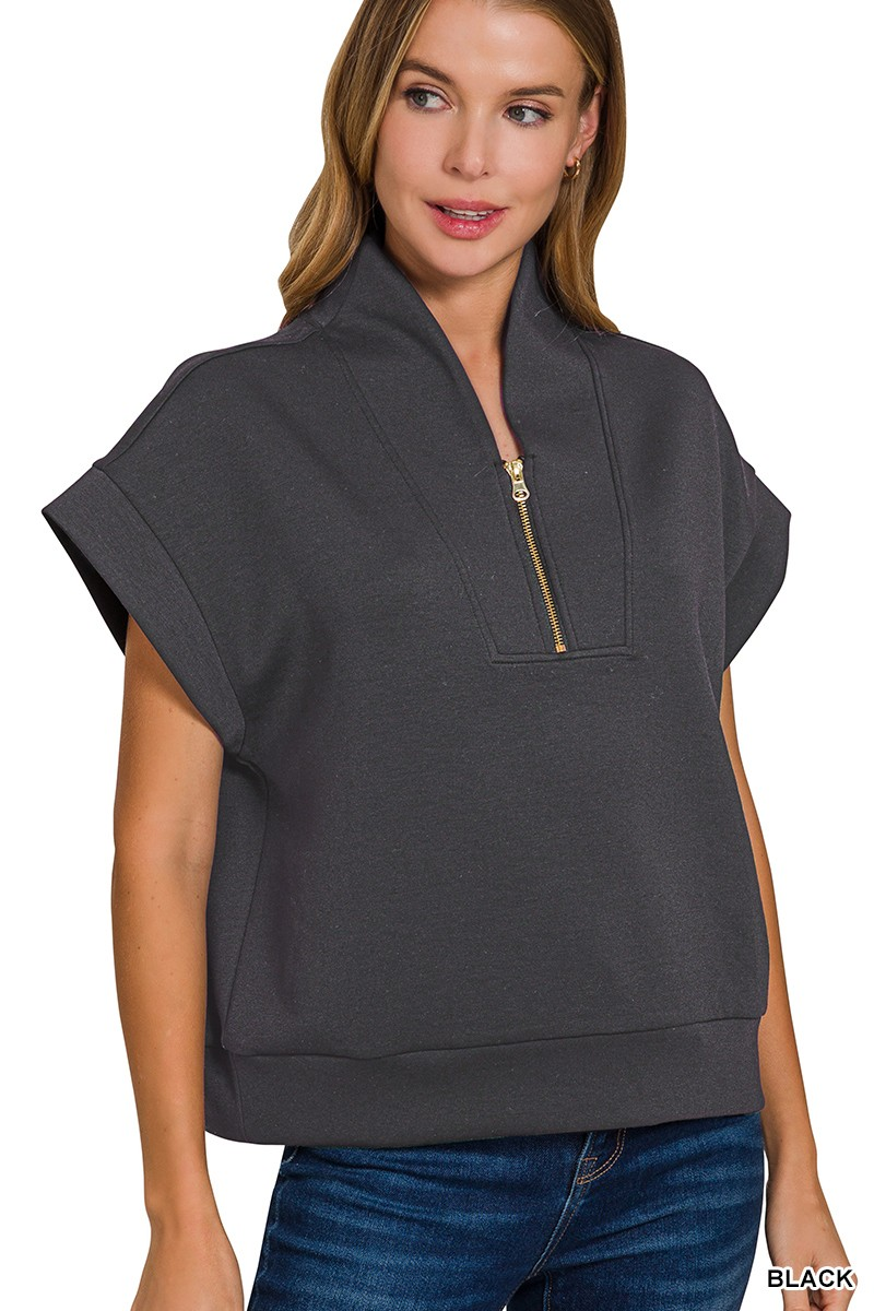 Scuba high neck half zip vest