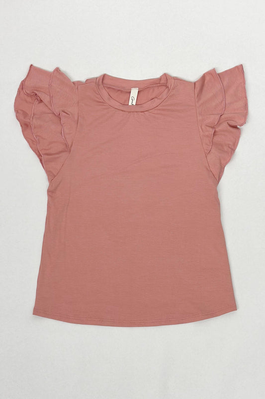 Solid Modal Flutter Sleeve Top