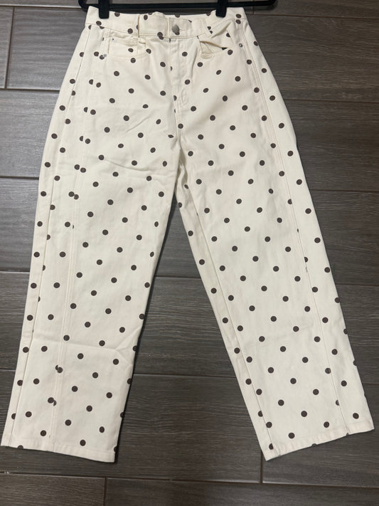 BROWN POLKA HIGH WAISTED WIDE LEG JEANS