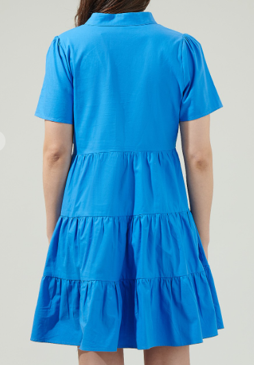Cobalt Tiered Dress