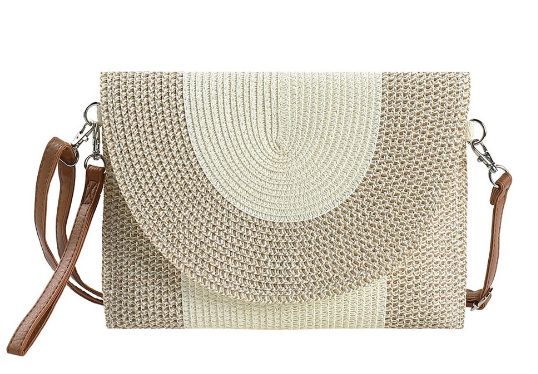 Straw Clutch Cross Body Bag