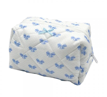 Blue Bow Makeup Pouch