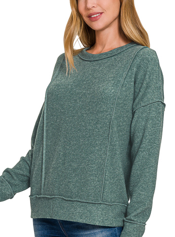 Front Seam Sweater Jade
