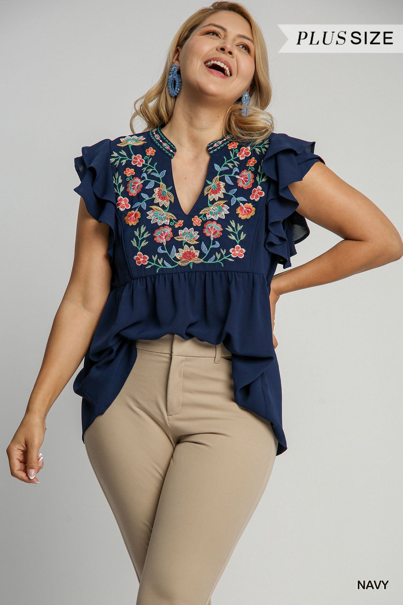 Babydoll Split Neck Top