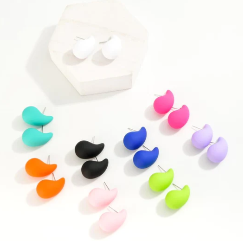 Matte Teardrop Stud Earrings