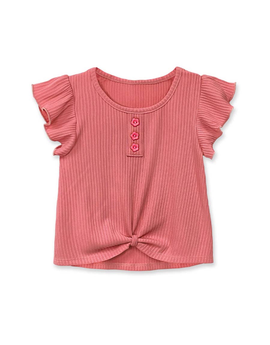 Toddler's Ribbed Fashion Top w/ Front Knot