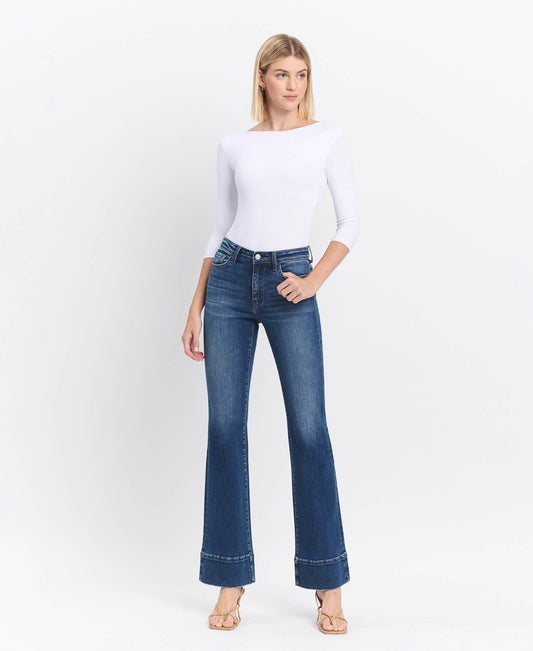 HIGH RISE TROUSER HEM BOOTCUT JEANS