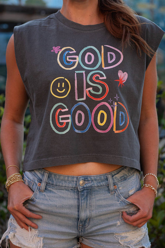 “God Is Good Christian Graphic Tee – Colorful Retro Faith