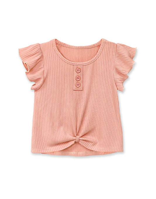 Toddler's Ribbed Fashion Top w/ Front Knot