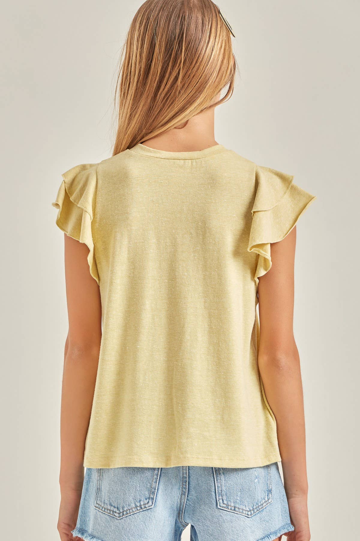 Solid Modal Flutter Sleeve Top