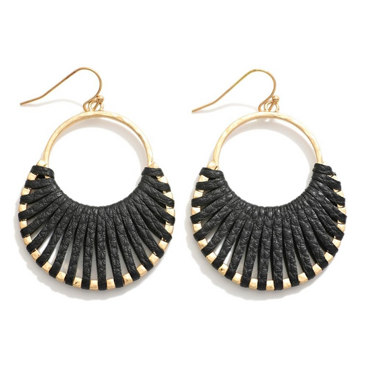 Woven Leather Drop Earrings