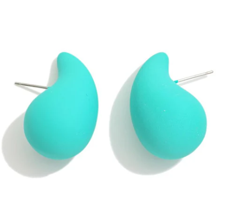Matte Teardrop Stud Earrings