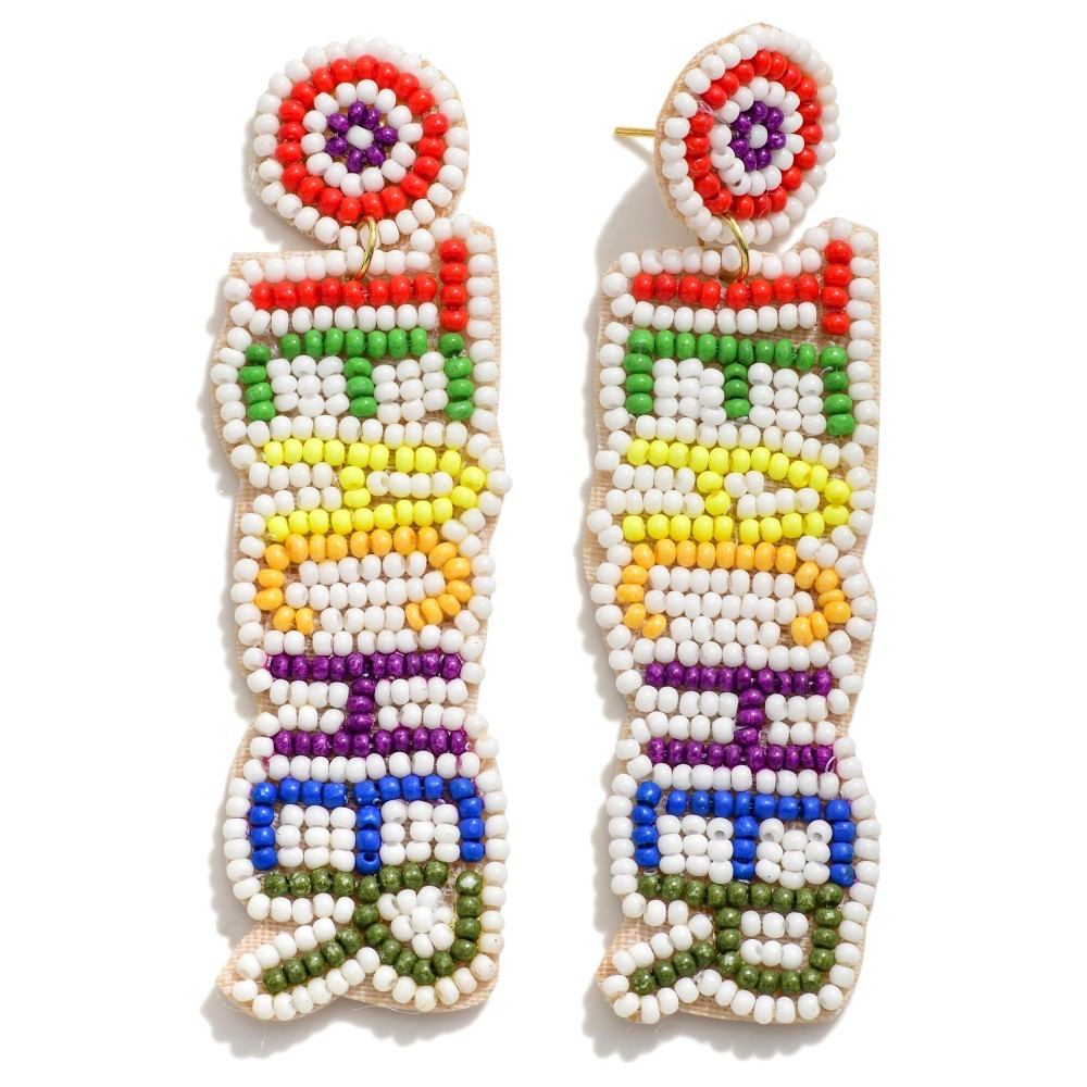Seed Beaded 'Teacher' Drop Earrings