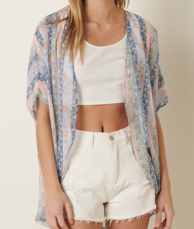 Feeling Flowy Blue Kimono