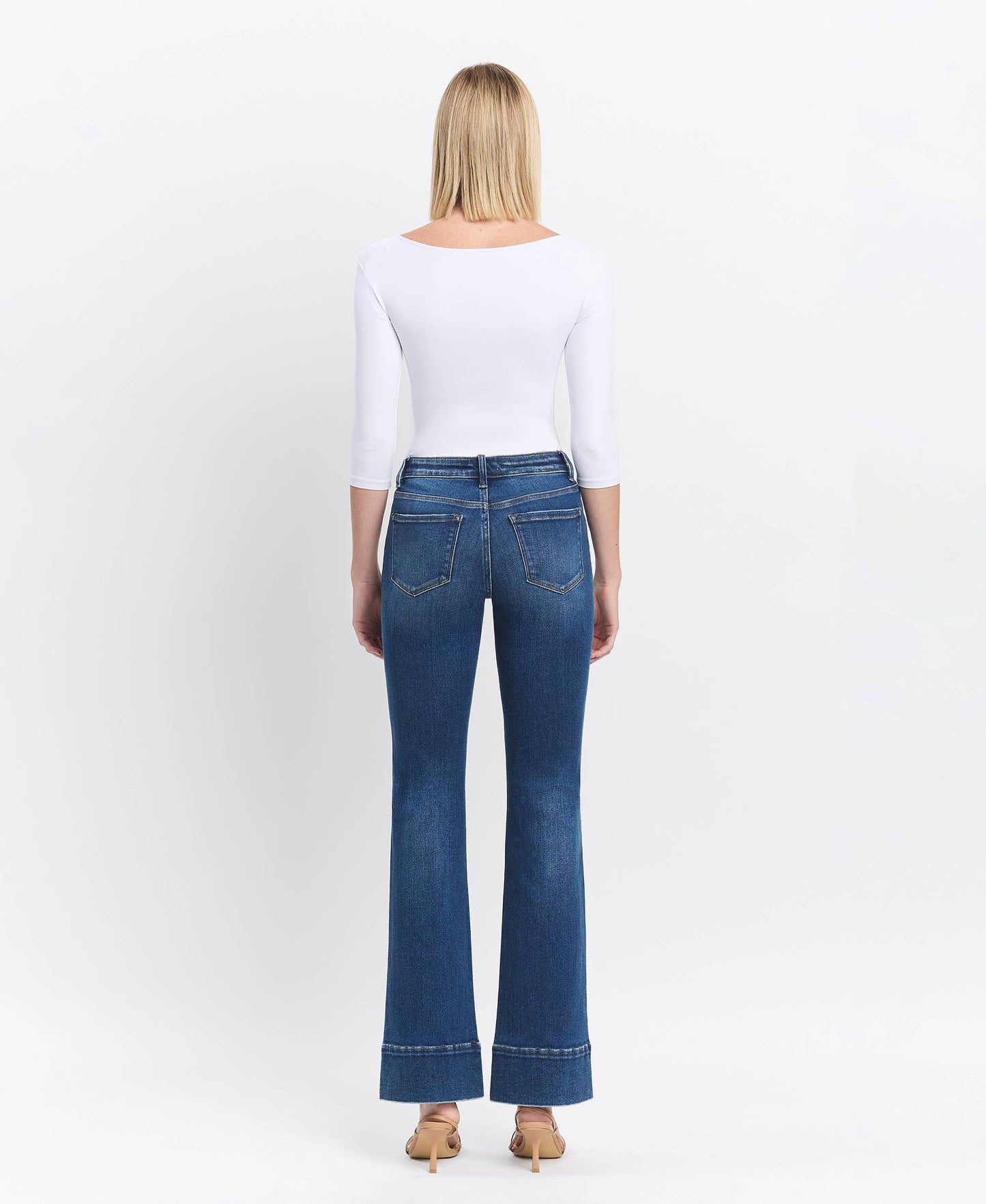 HIGH RISE TROUSER HEM BOOTCUT JEANS