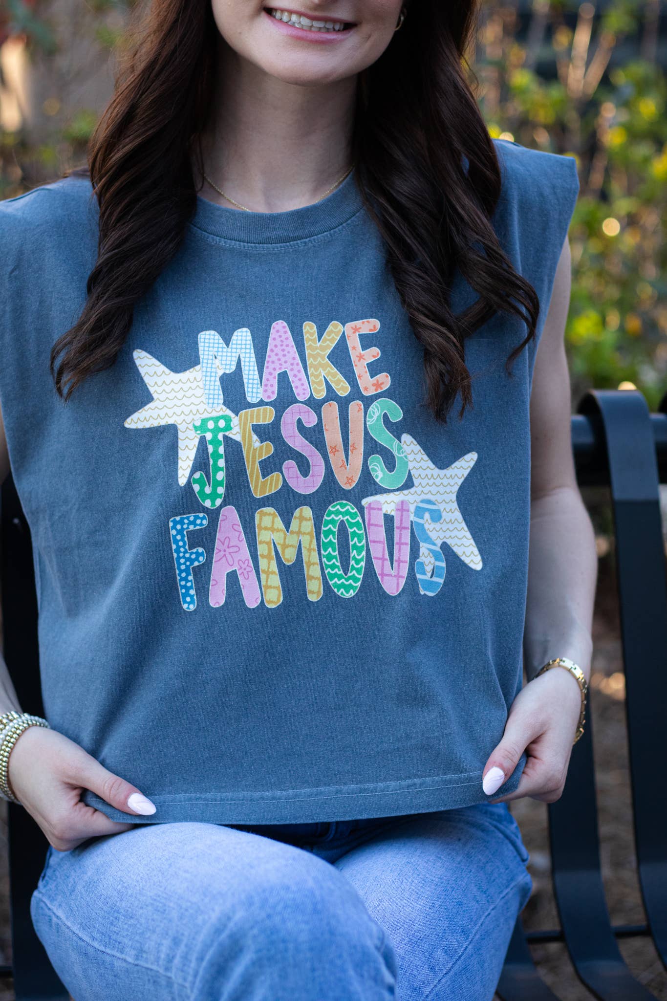 Make Jesus Famous Graphic Tank – Christian Statement Shirt