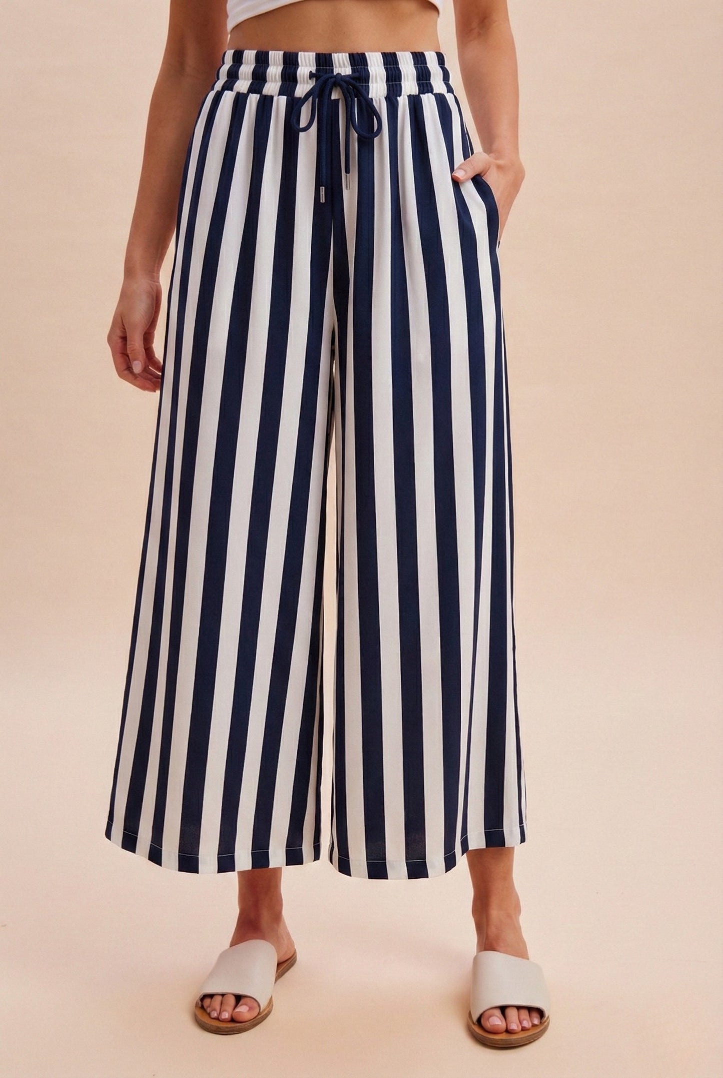 4th Of July Vertical Striped Wide Leg Pants