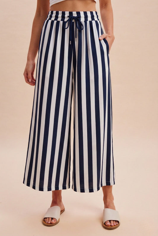 4th Of July Vertical Striped Wide Leg Pants