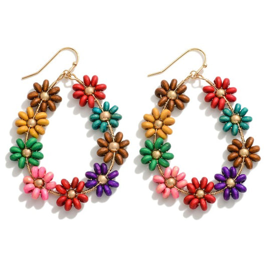 Multi Color Flower Earrings