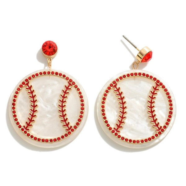 Baseball Resin Earrings