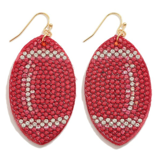 Rhinestone Football Earrings