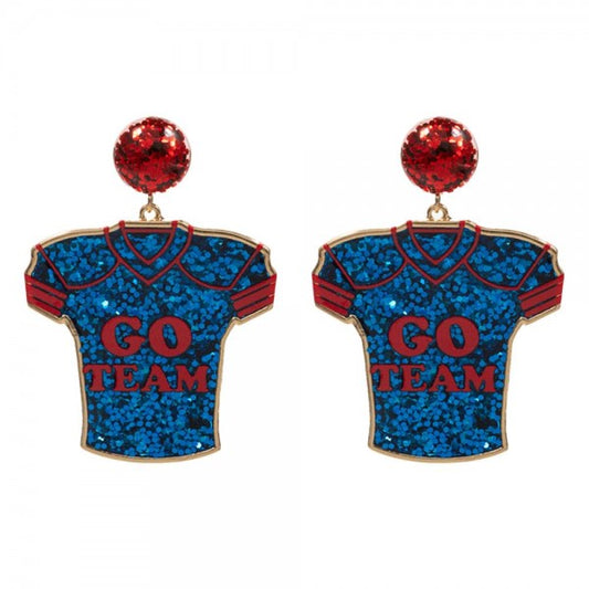 Go Team Jersey Earrings