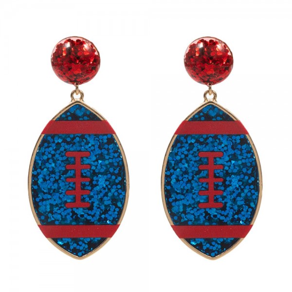 Red/Blue Football Earrings