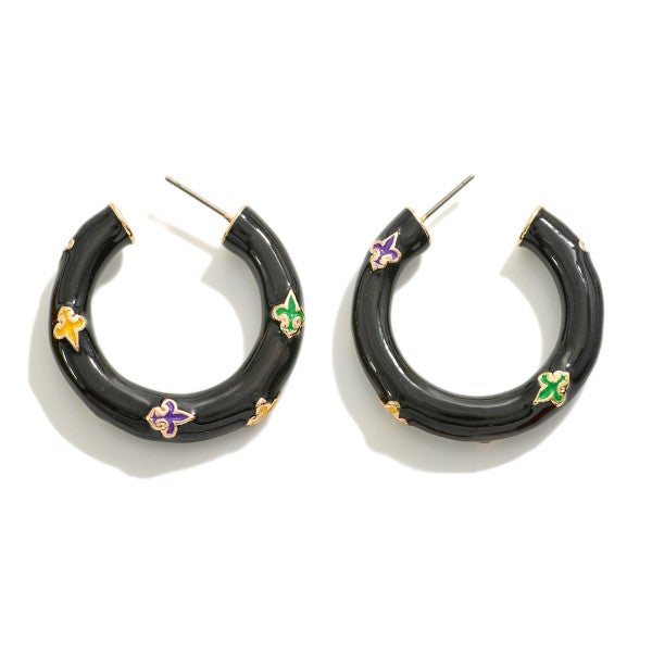 Fleur De Lis Metal Hoops