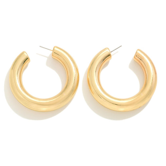 Worn Chunky Metal Drop Hoops