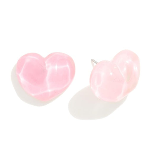 Resin Heart Earrings