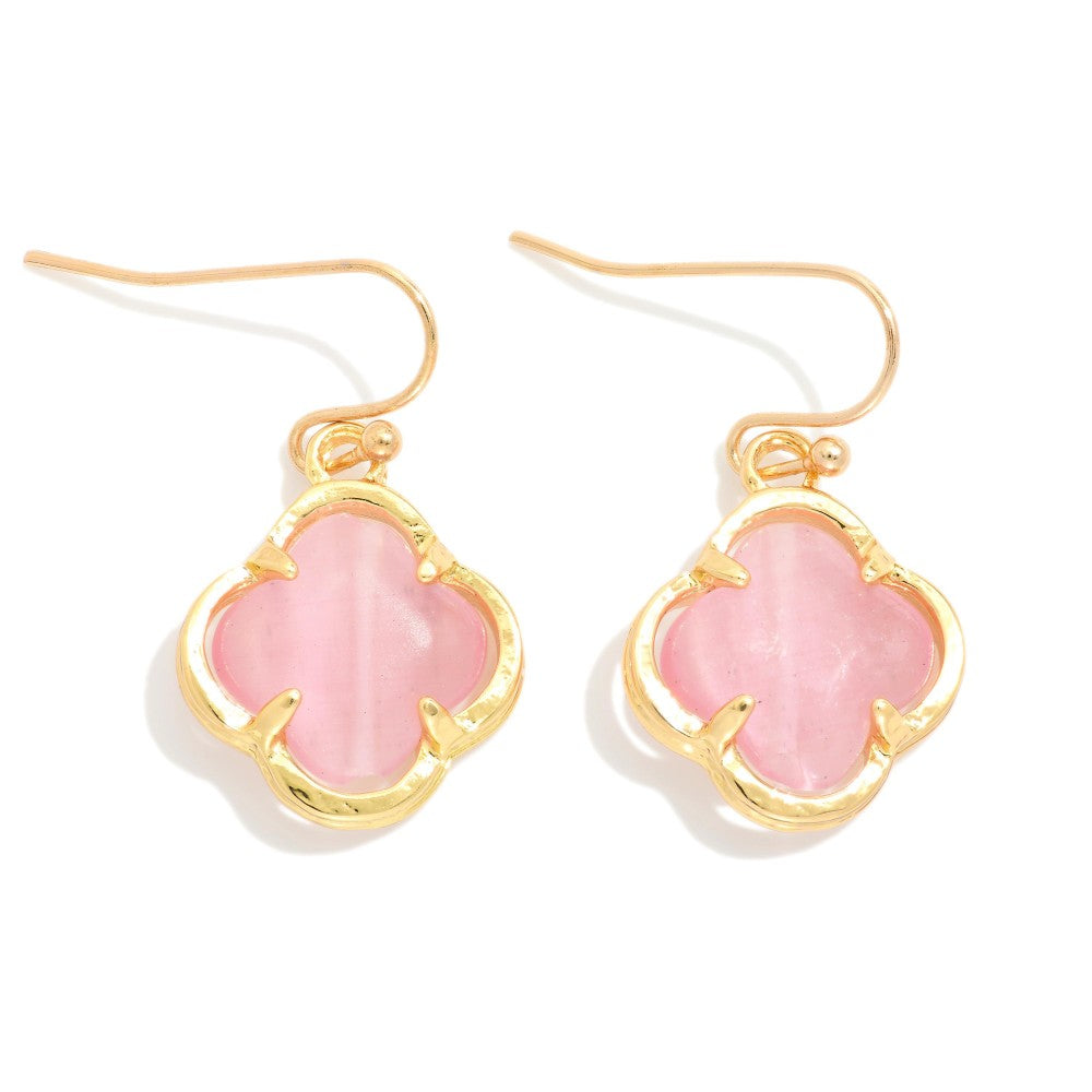 Metal Clover Drop Earrings