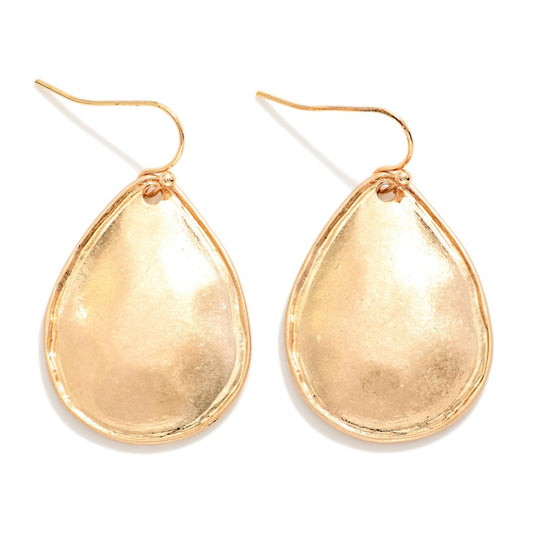 Metal Tone Teardrop Drop Earrings