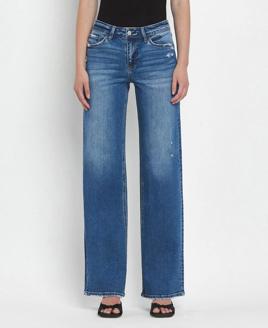 MID RISE FULL LENGTH WIDE LEG JEANS