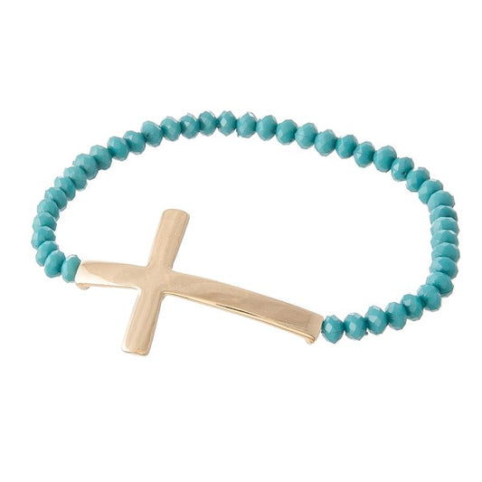 Beaded Cross Stretch Bracelet