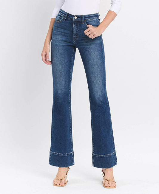 HIGH RISE TROUSER HEM BOOTCUT JEANS