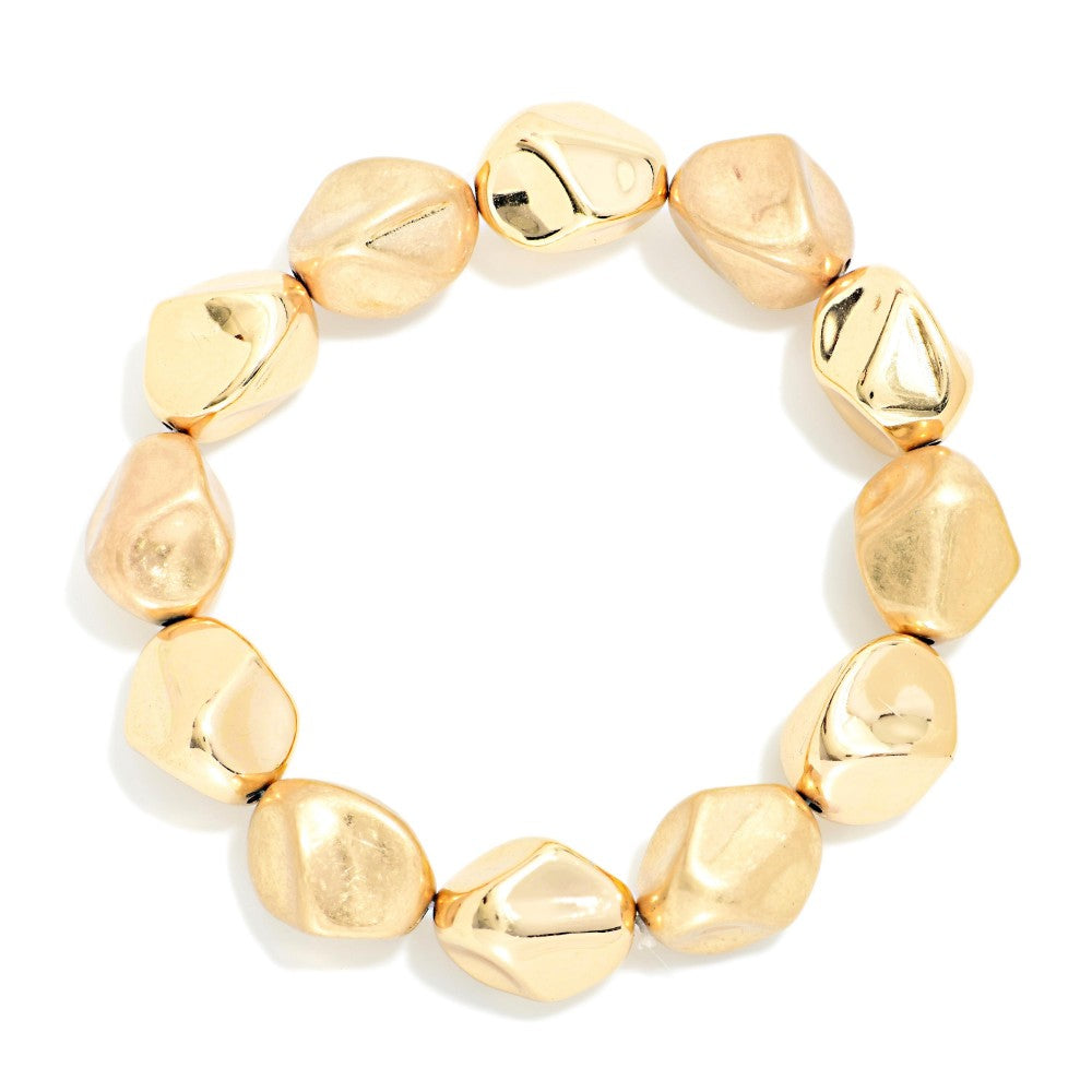 Nugget Bead Beaded Stretch Bracelet