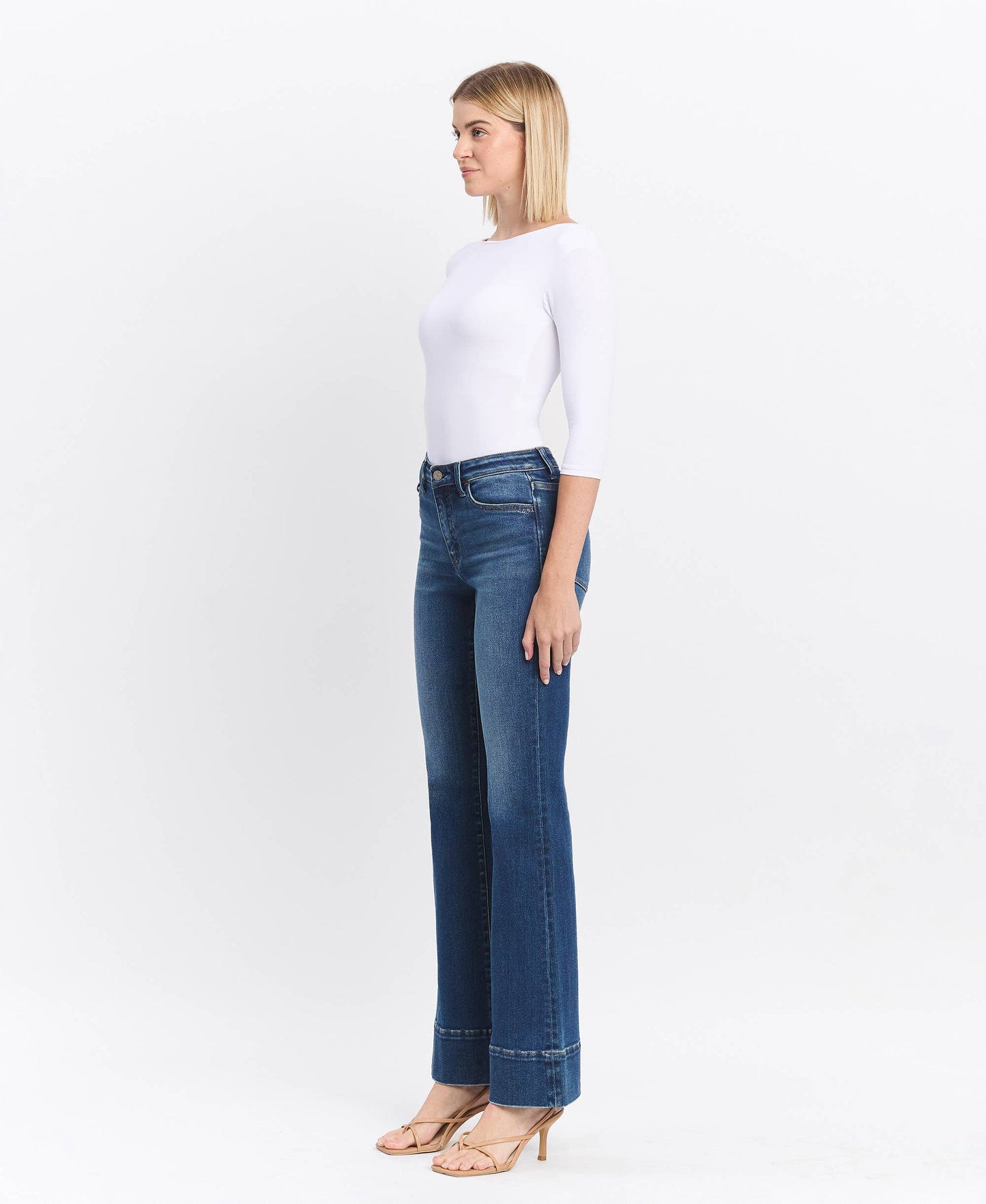 HIGH RISE TROUSER HEM BOOTCUT JEANS