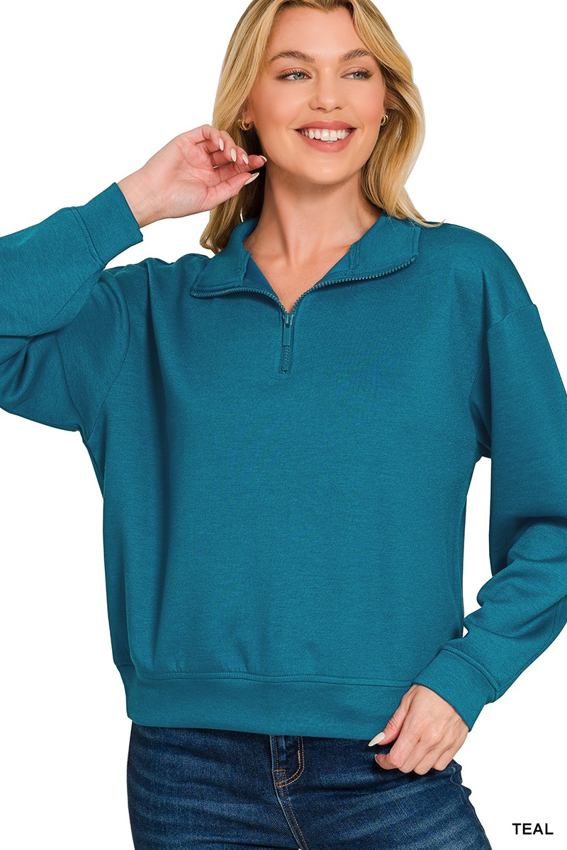 Scuba half zip pullover sweatshirts
