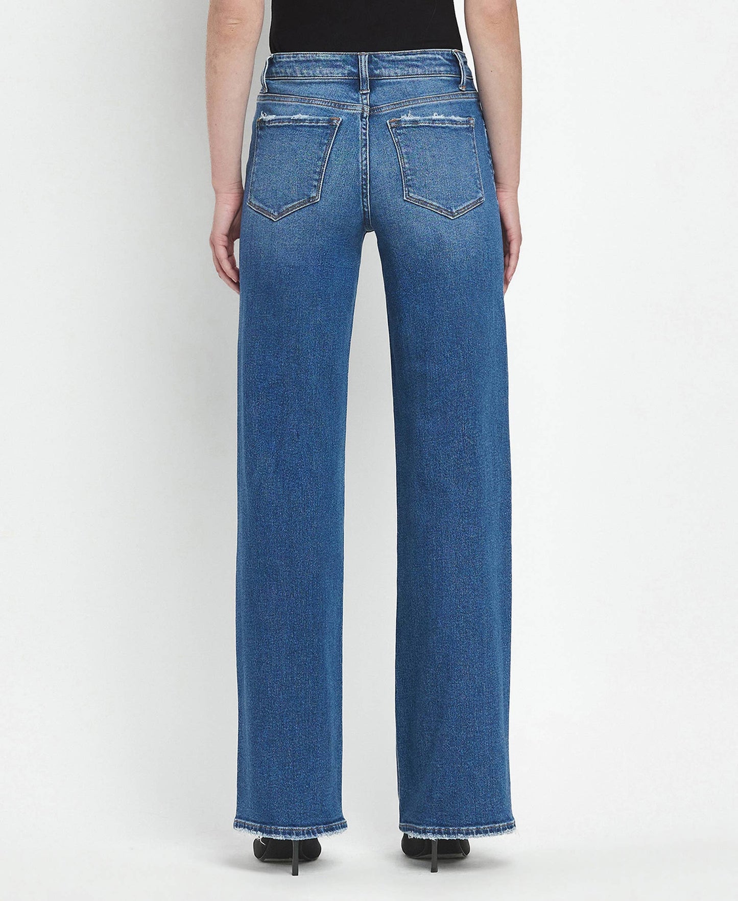 MID RISE FULL LENGTH WIDE LEG JEANS